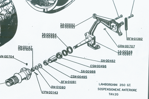 LAMBORGHINI CSN 00496 - CSN 00495 Steering and Wheels code 575 compatible with: LAMBORGHINI 350GT, LAMBORGHINI 400GT, LAMBORGHINI ISLERO, LAMBORGHINI MIURA
